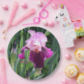 Zongekust roze magenta iris tuin papieren bordje (Feest)