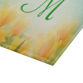 Zongekuste Tulpen Monogram Glas Snijplank (Hoek)