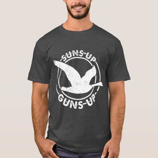 Zongen Pistolen omhoog Funny Goose Hunter Duck Hun T-shirt (Voorkant)