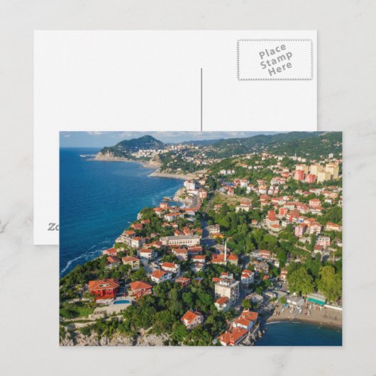 Zonguldak, antenne, Zwarte Zee kust van Turkije 2 Briefkaart (Voorkant / Achterkant)