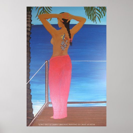 Zongvogel bij zonsopgang poster (Voorkant)