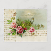 Zongvogel en Rozen Briefkaart (Voorkant)