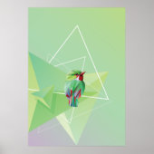 Zongvogel in Abstract groen Poster (Voorkant)