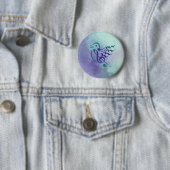 Zongvogel in een lichtkleurige knop ronde button 5,7 cm (In situ)