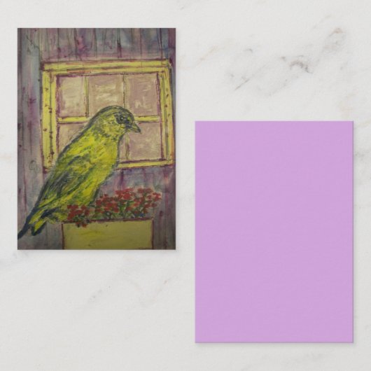 Zongvogel in vensterdoos visitekaartje (Voorkant / Achterkant)