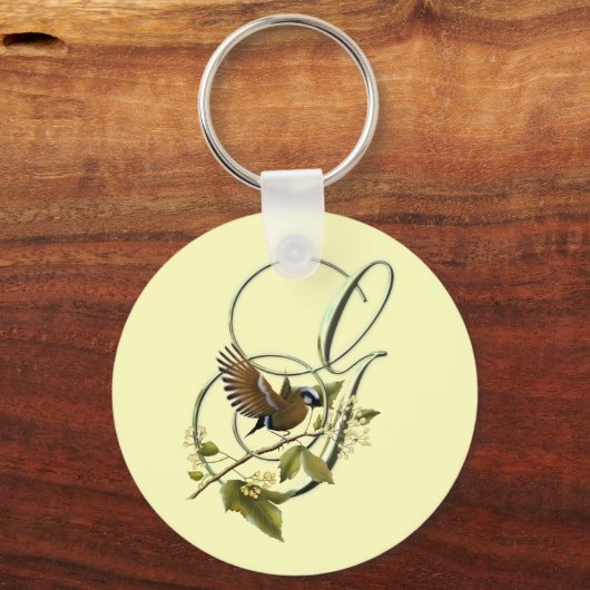 Zongvogel Initiaal G Sleutelhanger (Voorkant)