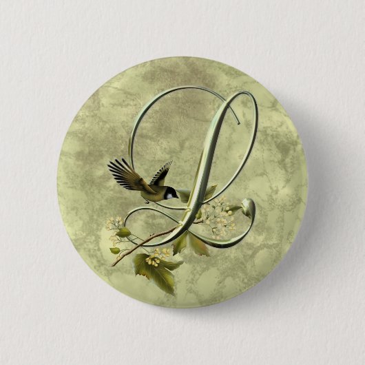 Zongvogel Initiaal L Ronde Button 5,7 Cm (Voorkant)