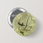 Zongvogel Initiaal L Ronde Button 5,7 Cm (Voorkant /achterkant)
