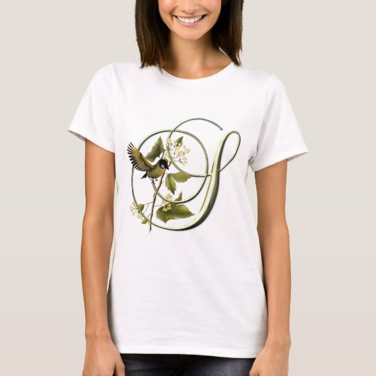 Zongvogel Initiaal S T-shirt (Voorkant)