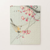 zongvogel op de Cherry Branch in Bloom Art Legpuzzel (Verticaal)