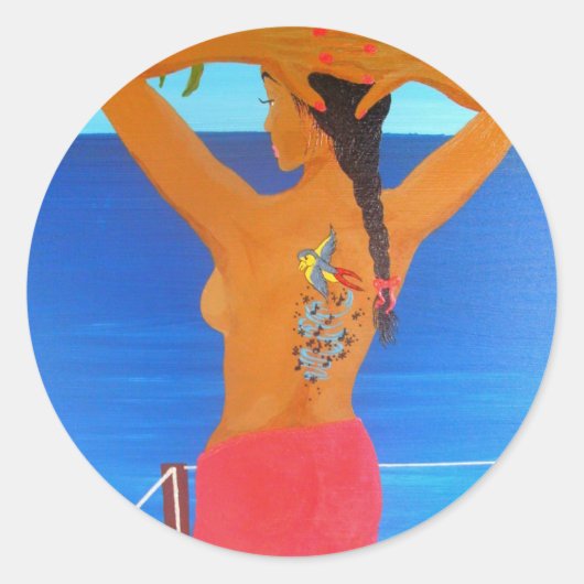 Zongvogel Ronde Sticker (Voorkant)