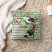  zongvogels en muziek op vellen kussen (Deken)