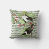  zongvogels en muziek op vellen kussen (Voorkant)