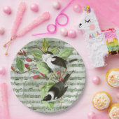  zongvogels op vel papieren bordje (Feest)