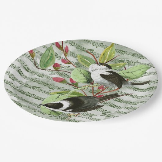  zongvogels op vel papieren bordje (Gekanteld)