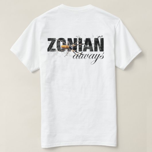 Zonian Altijd met spin T-shirt (Design achterkant)