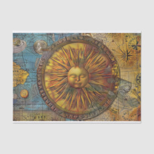 zonkaart Junk Journal Decoupage Tissuepapier
