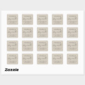 Zonkandetiket | Rustic Burlap Lace Vierkante Sticker (Vel)