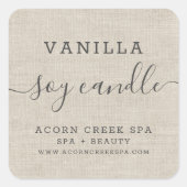 Zonkandetiket | Rustic Burlap Vierkante Sticker (Voorkant)