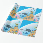 Zonken schepen en vis cadeaupapier (Uitgerold)