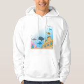Zonken schepen en vis hoodie (Voorkant)