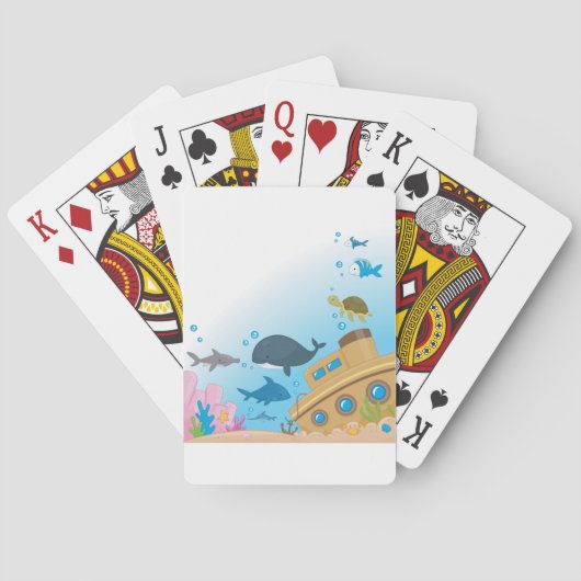 Zonken schepen en vis pokerkaarten (Achterkant)