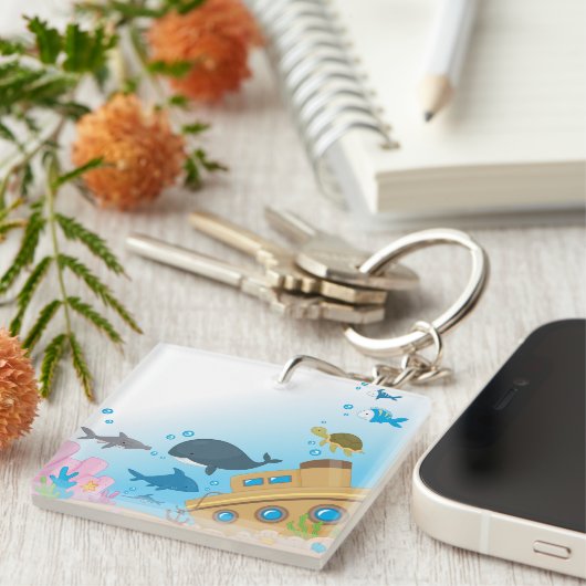 Zonken schepen en vis sleutelhanger (Voorkant Rechts)