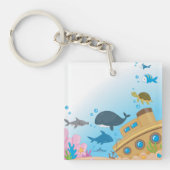 Zonken schepen en vis sleutelhanger (Voorkant)