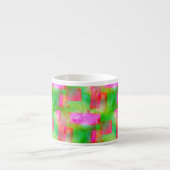 Zonlicht abstract geschilderd geel, roze espresso kop (Voorkant)