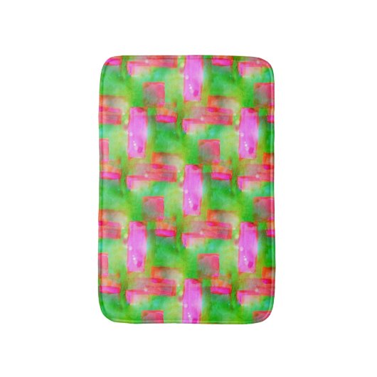 Zonlicht abstract geverfd geel, roze badmat (Voorkant Verticaal)