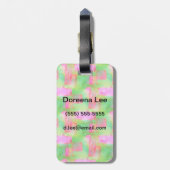 Zonlicht abstract geverfd geel, roze bagagelabel (Achterkant verticaal)