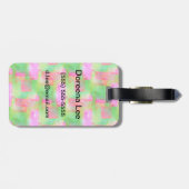 Zonlicht abstract geverfd geel, roze bagagelabel (Achterkant horizontaal)