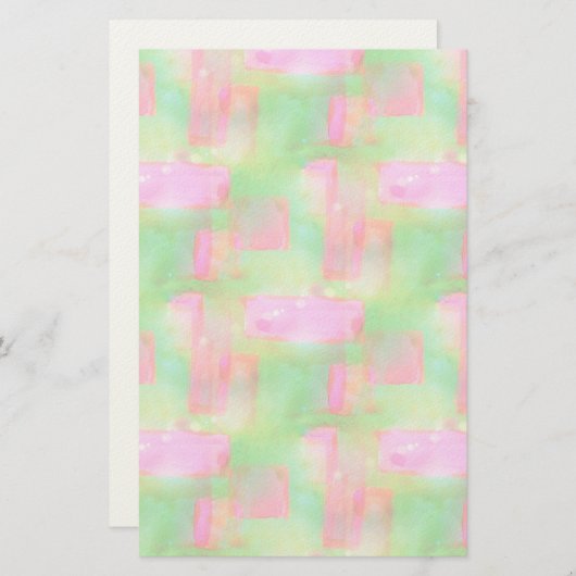 Zonlicht abstract geverfd geel, roze briefpapier (Voorkant / Achterkant)