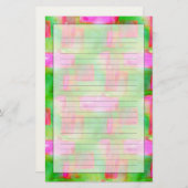 Zonlicht abstract geverfd geel, roze briefpapier (Voorkant / Achterkant)