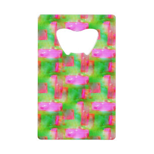 Zonlicht abstract geverfd geel, roze creditkaart flessenopener