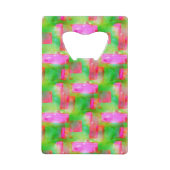 Zonlicht abstract geverfd geel, roze creditkaart flessenopener (Achterkant)