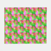 Zonlicht abstract geverfd geel, roze fleece deken (Voorkant (Horizontaal))