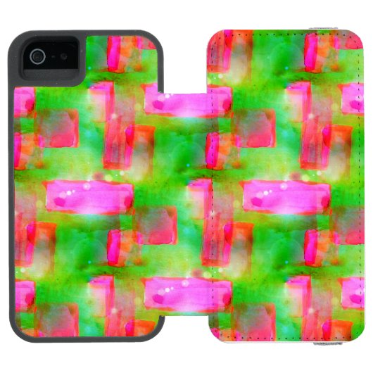 Zonlicht abstract geverfd geel, roze incipio iPhone portemonnee hoesje (Agenda Open)