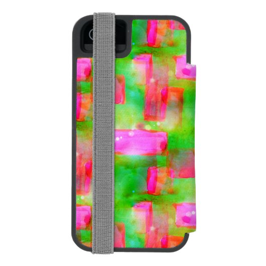 Zonlicht abstract geverfd geel, roze incipio iPhone portemonnee hoesje (Agenda Achterkant)