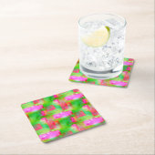 Zonlicht abstract geverfd geel, roze kartonnen onderzetters (Insitu)