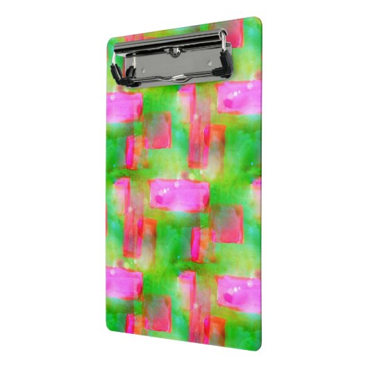 Zonlicht abstract geverfd geel, roze mini klembord (Angled2)