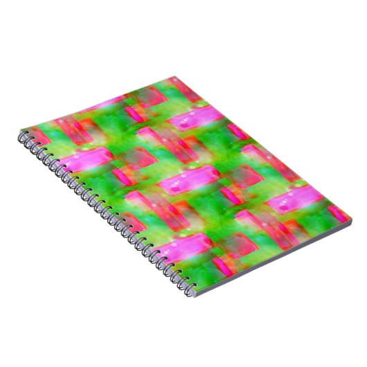 Zonlicht abstract geverfd geel, roze notitieboek (Rechterzijde)