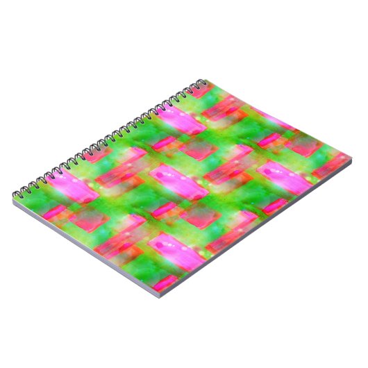 Zonlicht abstract geverfd geel, roze notitieboek (Linkerzijde)