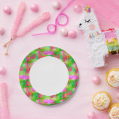 Zonlicht abstract geverfd geel, roze papieren bordje (Feest)