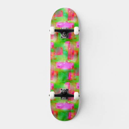 Zonlicht abstract geverfd geel, roze persoonlijk skateboard (Voorkant)
