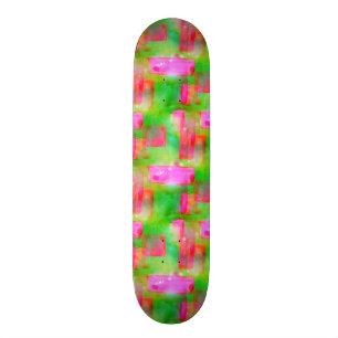 Zonlicht abstract geverfd geel, roze persoonlijk skateboard