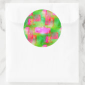 Zonlicht abstract geverfd geel, roze ronde sticker (Tas)