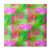 Zonlicht abstract geverfd geel, roze tegeltje (Voorkant)