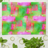 Zonlicht abstract geverfd geel, roze theedoek (Gevouwen)