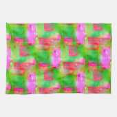 Zonlicht abstract geverfd geel, roze theedoek (Horizontaal)